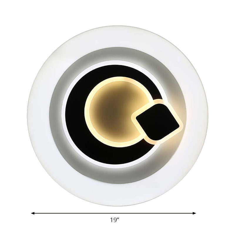 White Circular LED Flush Ceiling Light Modern Stylish Acrylic Ceiling Lamp for Kitchen Hallway Clearhalo 'Ceiling Lights' 'Close To Ceiling Lights' 'Close to ceiling' 'Flush mount' Lighting' 194260