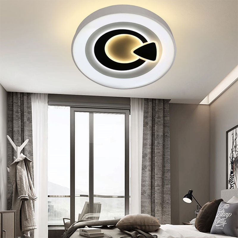 White Circular LED Flush Ceiling Light Modern Stylish Acrylic Ceiling Lamp for Kitchen Hallway White Triangle Clearhalo 'Ceiling Lights' 'Close To Ceiling Lights' 'Close to ceiling' 'Flush mount' Lighting' 194264