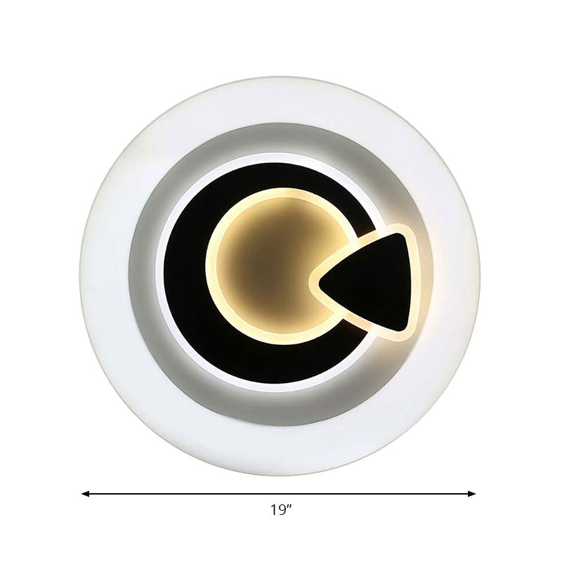 White Circular LED Flush Ceiling Light Modern Stylish Acrylic Ceiling Lamp for Kitchen Hallway Clearhalo 'Ceiling Lights' 'Close To Ceiling Lights' 'Close to ceiling' 'Flush mount' Lighting' 194266