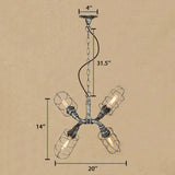 4-Light Caged Hanging Light Coastal Style Bronze/Antique Silver Wrought Iron Chandelier Pendant Light with Pipe Clearhalo 'Cast Iron' 'Ceiling Lights' 'Chandeliers' 'Industrial Chandeliers' 'Industrial' 'Metal' 'Middle Century Chandeliers' 'Rustic Chandeliers' 'Tiffany' Lighting' 19431