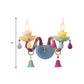 Kids Candle Sconce Light with Bell & Teardrop Deco Glass Wall Light in Multi-Color for Nursing Room Clearhalo 'Wall Lamps & Sconces' 'Wall Lights' Lighting' 194349