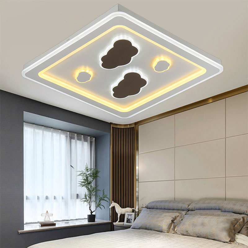 Square Living Room Ceiling Mount Light Acrylic Modern Stylish Ceiling Lamp in White Clearhalo 'Ceiling Lights' 'Close To Ceiling Lights' 'Close to ceiling' 'Flush mount' Lighting' 194358