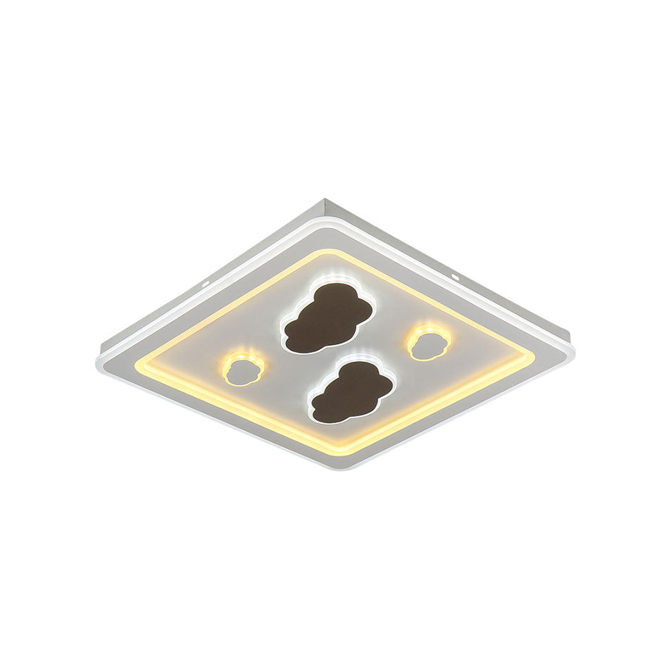 Square Living Room Ceiling Mount Light Acrylic Modern Stylish Ceiling Lamp in White Clearhalo 'Ceiling Lights' 'Close To Ceiling Lights' 'Close to ceiling' 'Flush mount' Lighting' 194359