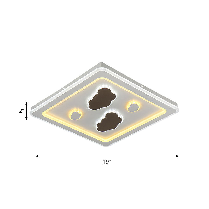 Square Living Room Ceiling Mount Light Acrylic Modern Stylish Ceiling Lamp in White Clearhalo 'Ceiling Lights' 'Close To Ceiling Lights' 'Close to ceiling' 'Flush mount' Lighting' 194360