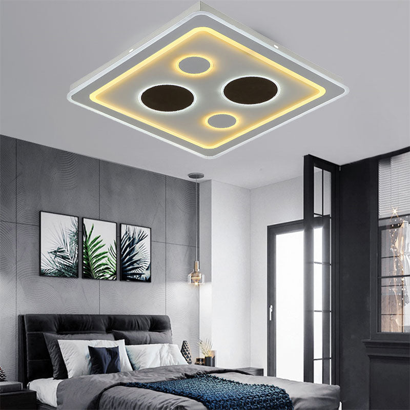 Square Living Room Ceiling Mount Light Acrylic Modern Stylish Ceiling Lamp in White White Round Clearhalo 'Ceiling Lights' 'Close To Ceiling Lights' 'Close to ceiling' 'Flush mount' Lighting' 194364