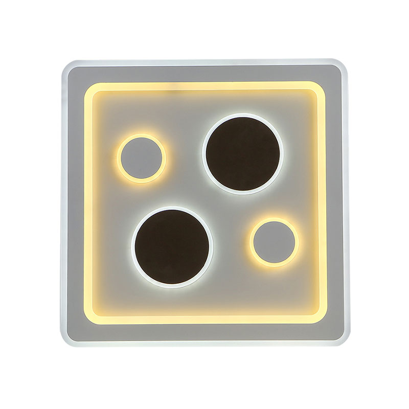 Square Living Room Ceiling Mount Light Acrylic Modern Stylish Ceiling Lamp in White Clearhalo 'Ceiling Lights' 'Close To Ceiling Lights' 'Close to ceiling' 'Flush mount' Lighting' 194365