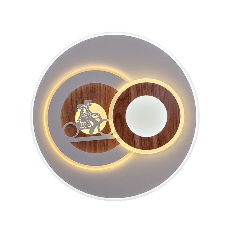 Acrylic Ring Flush Mount Light Contemporary LED Ceiling Lamp in White for Corridor Clearhalo 'Ceiling Lights' 'Close To Ceiling Lights' 'Close to ceiling' 'Flush mount' Lighting' 194573