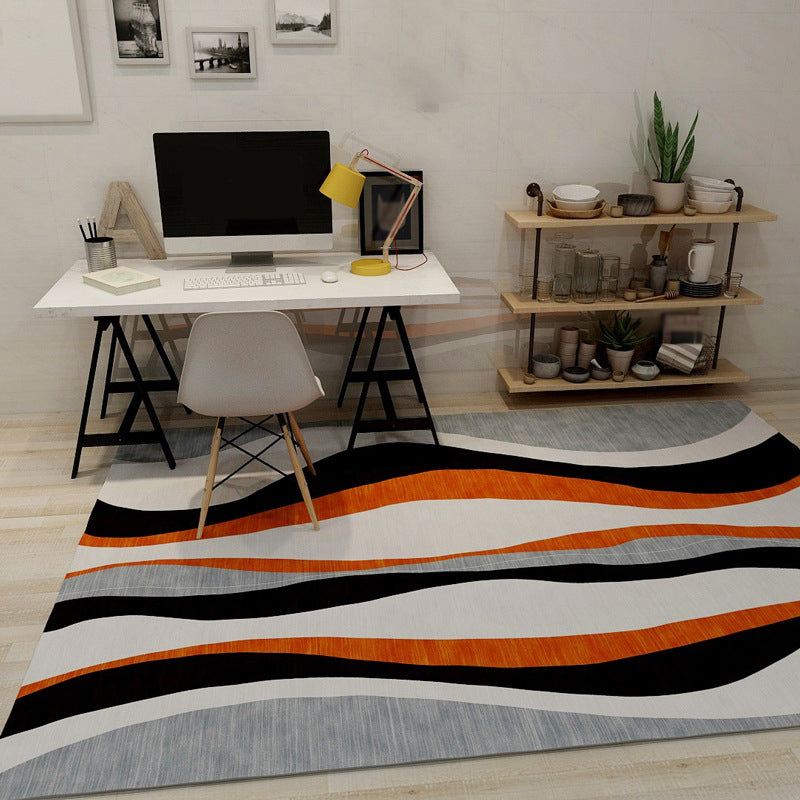 Novelty Stripe Wave Pattern Rug Colorful Polyester Carpet Washable Area Rug for Living Room Clearhalo 'Area Rug' 'Rug' 1946565