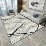 Ivory Bedroom Rug Novelty Geometric Diamond Pattern Area Rug Polyester Washable Carpet Beige