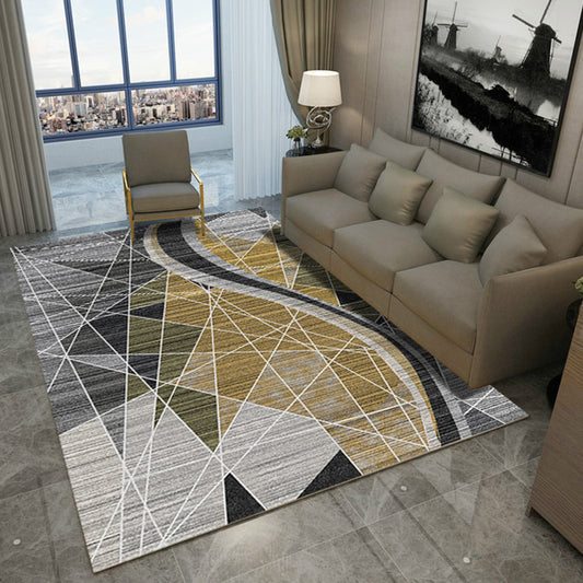 Colorful Bedroom Rug Novelty Irregular Shape Pattern Area Rug Polyester Washable Carpet Ginger