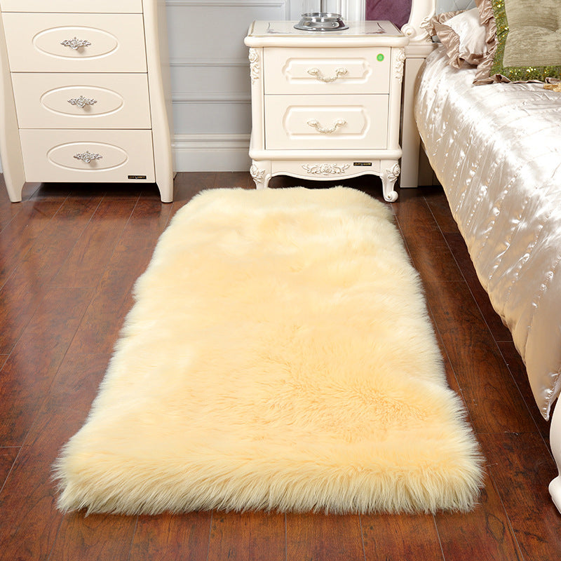 Solid Color Contemporary Rug Faux Fur Rug Washable Area Rug for Living Room Light Apricot Clearhalo 'Area Rug' 'Casual' 'Rugs' Rug' 1946849