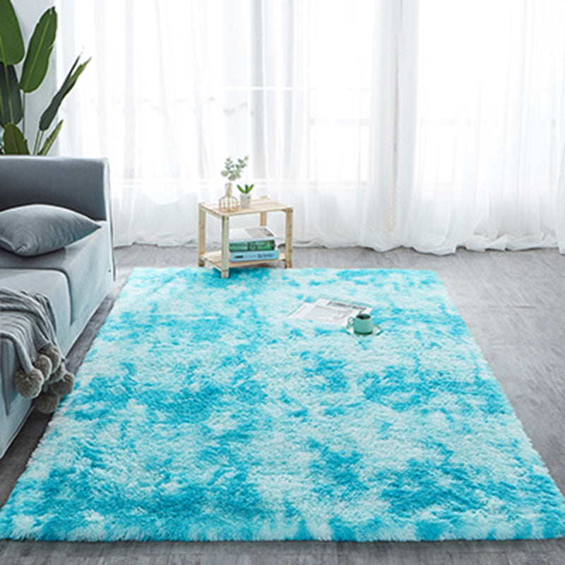 Casual Rug Fluffy Tie Dye Print Rug Washable Carpet for Living Room Sky Blue Clearhalo 'Area Rug' 'Casual' 'Rugs' Rug' 1946871