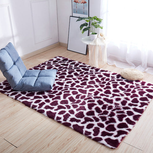 Modern Leopard Pattern Rug Fluffy Rug Washable Area Rug for Living Room Burgundy Clearhalo 'Area Rug' 'Casual' 'Rugs' Rug' 1946886