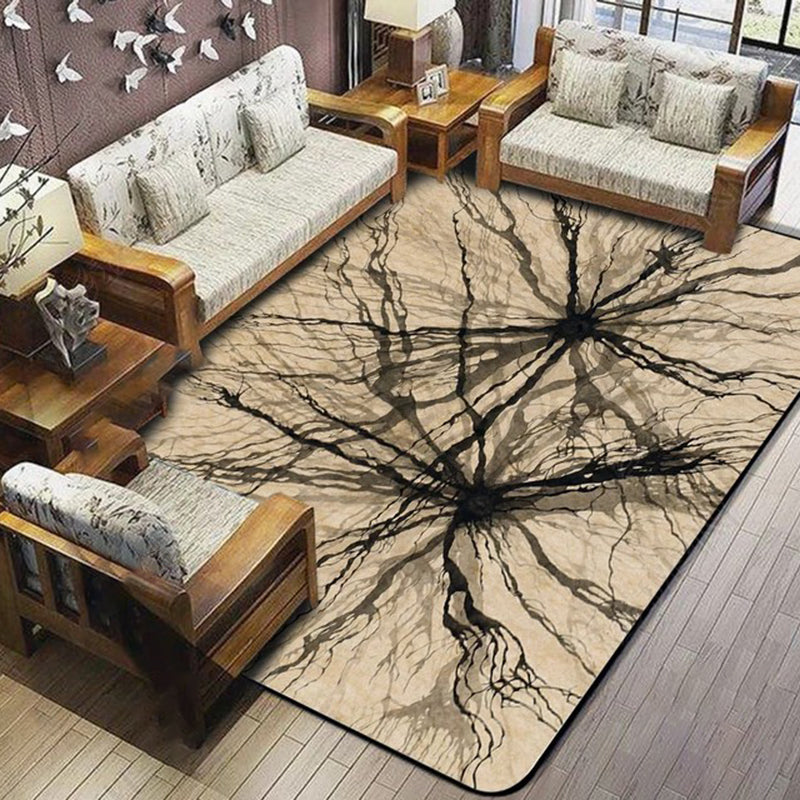 Light Brown Novelty Rug Polyester Abstract Print Rug Washable Non-Slip Backing Area Rug for Living Room Light Brown Clearhalo 'Area Rug' 'Modern' 'Rugs' Rug' 1946983