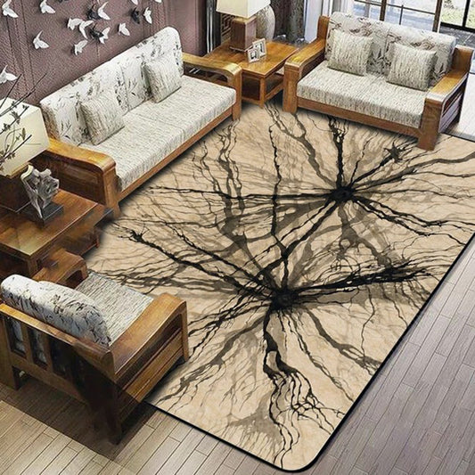 Light Brown Novelty Rug Polyester Abstract Print Rug Washable Non-Slip Backing Area Rug for Living Room Light Brown Clearhalo 'Area Rug' 'Modern' 'Rugs' Rug' 1946983