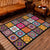 Moroccan Square Flower Pattern Rug Multi-colored Polyester Carpet Non-Slip Backing Area Rug for Living Room Black Clearhalo 'Area Rug' 'Moroccan' 'Rugs' Rug' 1947015