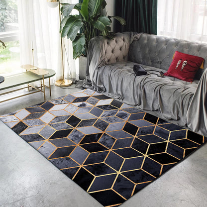 Novelty Modern Rug Colorful Geometry Hexagon Rhombus Pattern Rug Polyester Washable Anti-Slip Carpet for Home Decoration Grey Clearhalo 'Area Rug' 'Modern' 'Rugs' Rug' 1947200