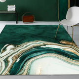 Green Bedroom Rug Modern Abstract Marble Pattern Area Rug Polyester Washable Carpet Blackish Green Clearhalo 'Area Rug' 'Modern' 'Rugs' Rug' 1947275