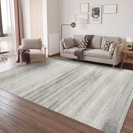 Casual Ombre Rug Blue and Grey Synthetic Rug Machine Washable Non-Slip Area Rug for Bedroom White