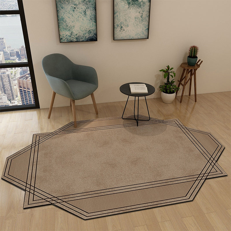 Irregular Bedroom Rug in Brown and Blue Modern Colorblock Pattern Area Rug Polyester Machine Washable Carpet Brown Clearhalo 'Area Rug' 'Rug' 1947529