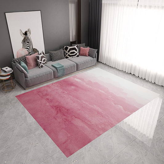 Stylish Watercolor Pattern Rug Blue and Pink Contemporary Rug Flannel Pet Friendly Washable Area Rug for Living Room Red Clearhalo 'Area Rug' 'Modern' 'Rugs' Rug' 1947577