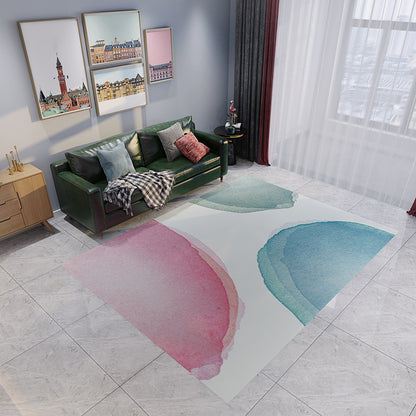 Stylish Watercolor Pattern Rug Blue and Pink Contemporary Rug Flannel Pet Friendly Washable Area Rug for Living Room Blue Clearhalo 'Area Rug' 'Modern' 'Rugs' Rug' 1947583