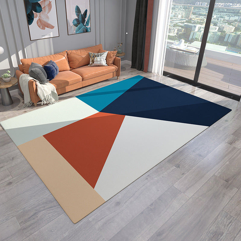 Simplicity Colorblock Rug Red and Green Flannel Rug Washable Pet Friendly Non-Slip Area Rug for Living Room Red Clearhalo 'Area Rug' 'Modern' 'Rugs' Rug' 1947591