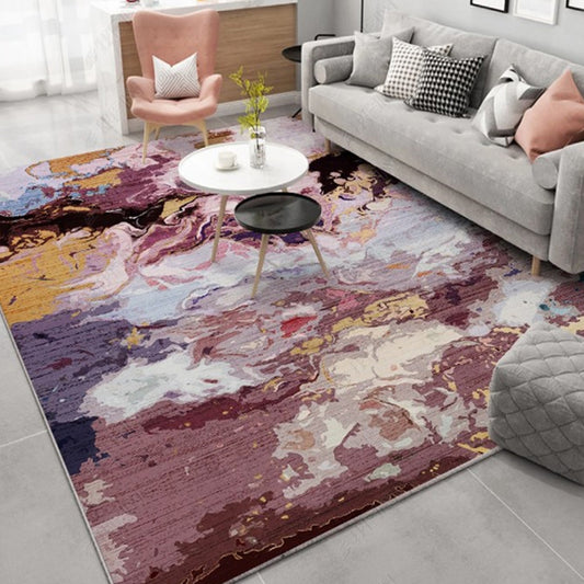 Multicolor Modernism Rug Polyester Abstract Rug Pet Friendly Washable Anti-Slip Backing Carpet for Decoration Rust Red Clearhalo 'Area Rug' 'Modern' 'Rugs' Rug' 1947611