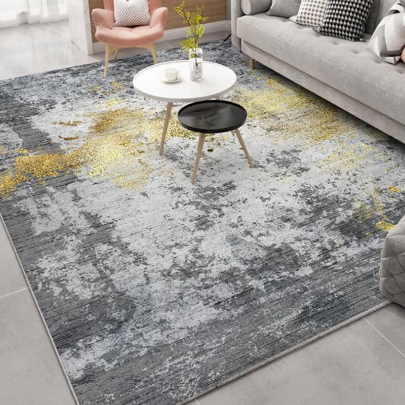 Multicolor Modernism Rug Polyester Abstract Rug Pet Friendly Washable Anti-Slip Backing Carpet for Decoration Yellow Clearhalo 'Area Rug' 'Modern' 'Rugs' Rug' 1947613
