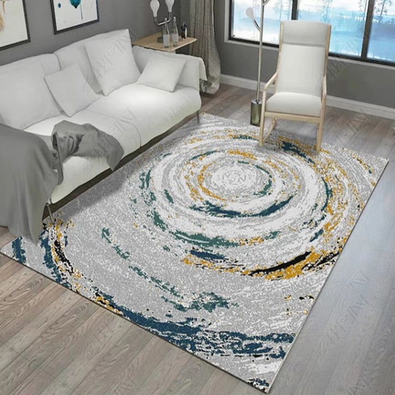 Multicolor Modernism Rug Polyester Abstract Rug Pet Friendly Washable Anti-Slip Backing Carpet for Decoration Grey Clearhalo 'Area Rug' 'Modern' 'Rugs' Rug' 1947614