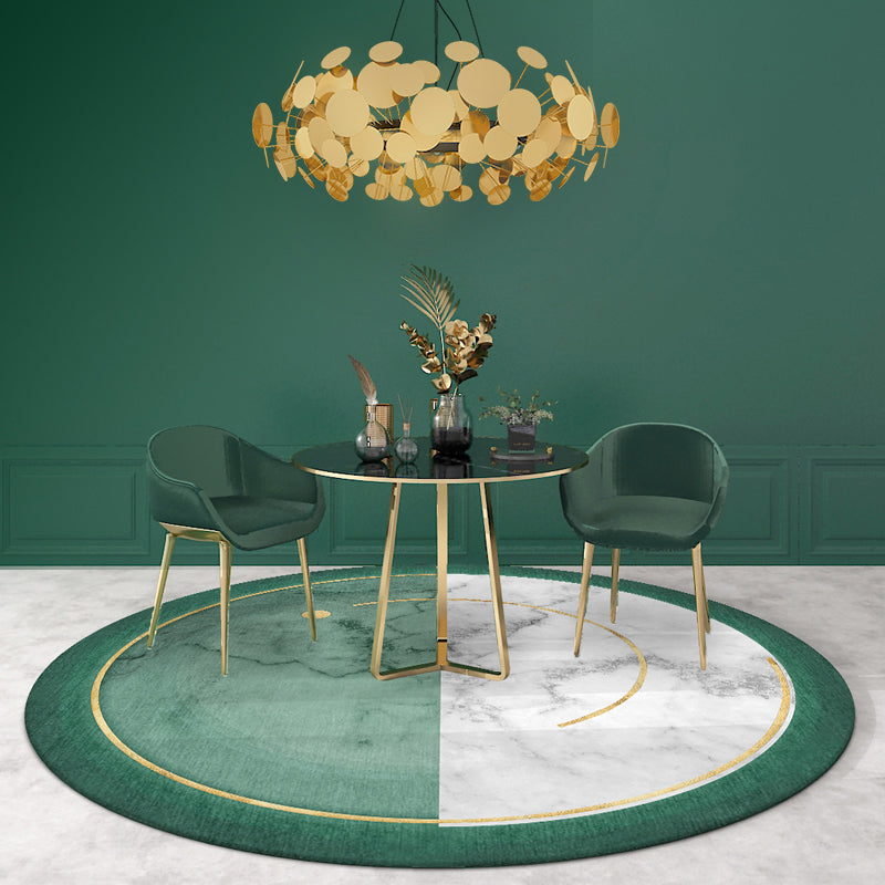 Green Circles Pattern Rug Polyester Modern Rug Washable Anti-Slip Pet Friendly Area Rug for Living Room Green Clearhalo 'Area Rug' 'Rug' 1947664