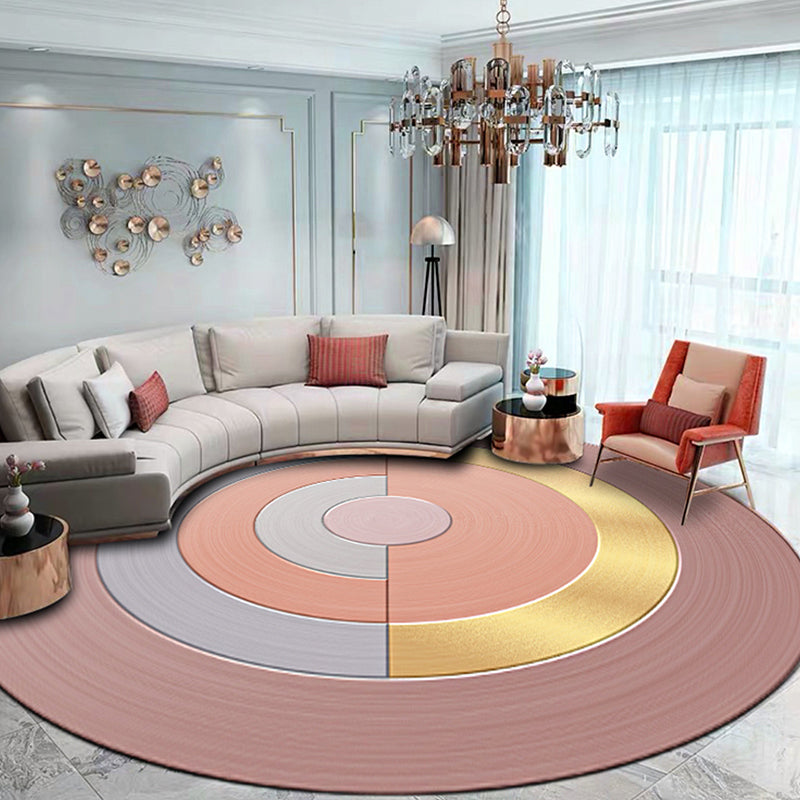 Green Circles Pattern Rug Polyester Modern Rug Washable Anti-Slip Pet Friendly Area Rug for Living Room Pink Clearhalo 'Area Rug' 'Rug' 1947670