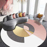 Green Circles Pattern Rug Polyester Modern Rug Washable Anti-Slip Pet Friendly Area Rug for Living Room Grey