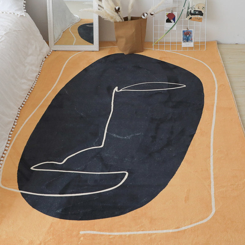 Funky Modernism Rug Black Multicolor Abstract Rug Pet Friendly Anti-Slip Washable Area Rug for Decoration Yellow 2'7" x 5'3" Clearhalo 'Area Rug' 'Rug' 1947689