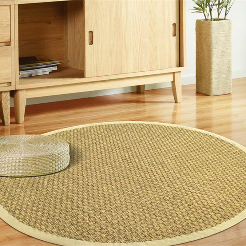 Khaki and Brown Plain Rug Sisal Rural Rug Pet Friendly Washable Non-Slip Area Rug for Living Room Light Brown Clearhalo 'Area Rug' 'Rug' 1947735