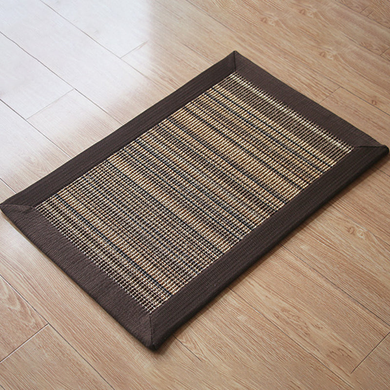 Countryside Striped Pattern Rug Brown and Coffee Jute Rug Non-Slip Pet Friendly Washable Are Rug for Study Coffee Clearhalo 'Area Rug' 'Rug' 1947736