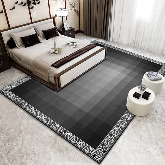 Modernist Ombre Pattern Rug Black Polyester Rug Non-Slip Pet Friendly Washable Are Rug for Bedroom Black Clearhalo 'Area Rug' 'Modern' 'Rugs' Rug' 1947748