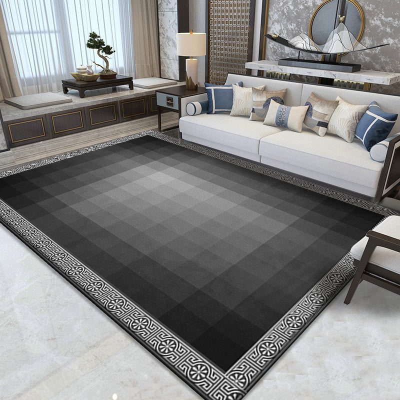 Modernist Ombre Pattern Rug Black Polyester Rug Non-Slip Pet Friendly Washable Are Rug for Bedroom Clearhalo 'Area Rug' 'Modern' 'Rugs' Rug' 1947749