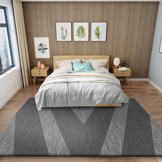 Modernist Geometric Pattern Rug Grey Polyester Rug Non-Slip Pet Friendly Washable Are Rug for Bedroom Dark Gray Clearhalo 'Area Rug' 'Modern' 'Rugs' Rug' 1947774