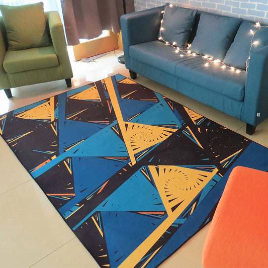 Modernism Geometric Pattern Carpet Multicolor Polyester Rug Anti-Slip Backing Pet Friendly Washable Rug for Home Dark Blue Clearhalo 'Area Rug' 'Modern' 'Rugs' Rug' 1947781