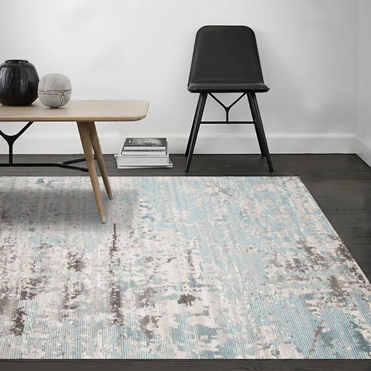 Stylish Abstract Rug Multicolor Industrial Rug Polypropylene Pet Friendly Washable Non-Slip Indoor Rug for Bedroom