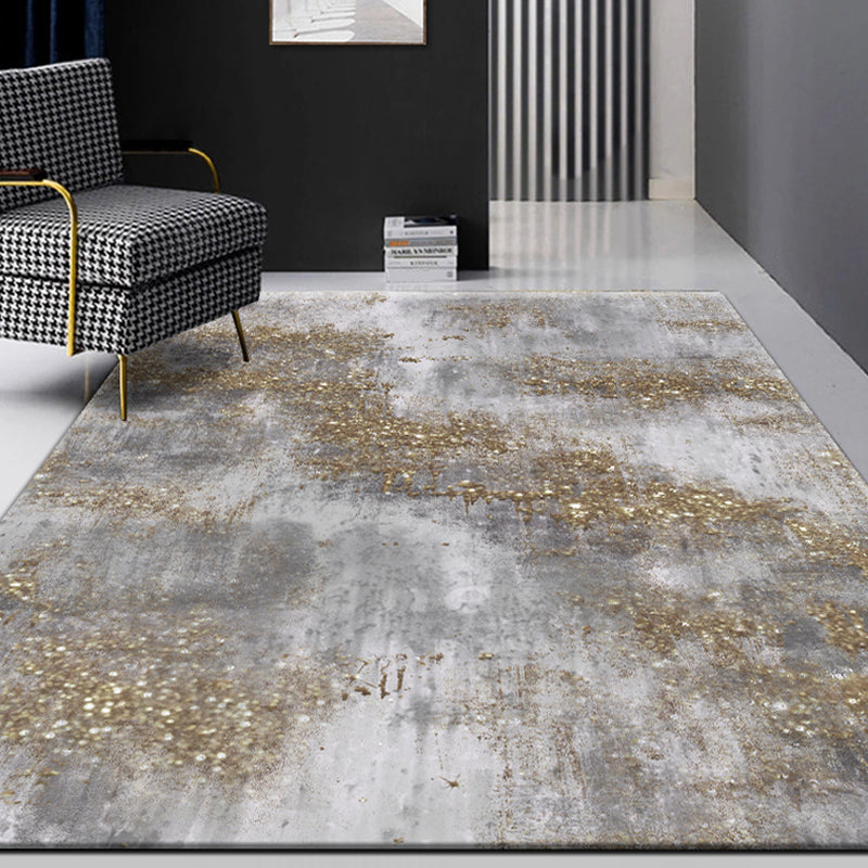 Grey Industrial Indoor Rug Polyester Abstract Rug Washable Non-Slip Area Carpet for Bedroom Grey Clearhalo 'Area Rug' 'Rug' 1947825