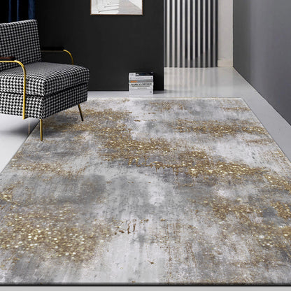 Grey Industrial Indoor Rug Polyester Abstract Rug Washable Non-Slip Area Carpet for Bedroom Grey Clearhalo 'Area Rug' 'Rug' 1947825