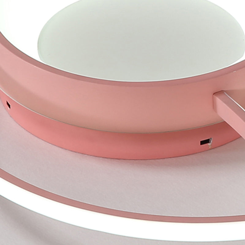 Macaron Stylish Round Flush Ceiling Light with Wing Acrylic Metal Ceiling Fixture for Living Room Clearhalo 'Ceiling Lights' 'Close To Ceiling Lights' 'Close to ceiling' 'Flush mount' Lighting' 194784