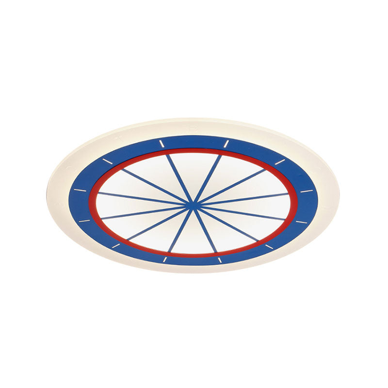 Blue Circle Flush Mount Ceiling Fixture Modern Contemporary Acrylic Ceiling Light Fixture for Bedroom Clearhalo 'Ceiling Lights' 'Close To Ceiling Lights' 'Close to ceiling' 'Flush mount' Lighting' 194810