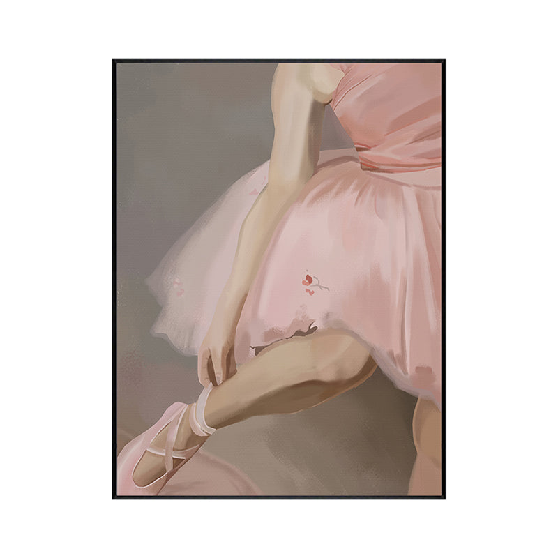 Glam Ballet Girl Wall Art Print canvas textureerde roze wanddecor voor zitkamer