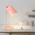 Nordic Style Bucket Desk Light Rotatable 1 Light Metal Plug In Desk Lamp for Dormitory Bedroom Pink Clearhalo 'Lamps' 'Table Lamps' Lighting' 194816