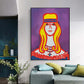 Textured Pastel Color Canvas Funky Figure Drawing Wall Art Decor for Living Room Clearhalo 'Arts' 'Canvas Art' 1948231