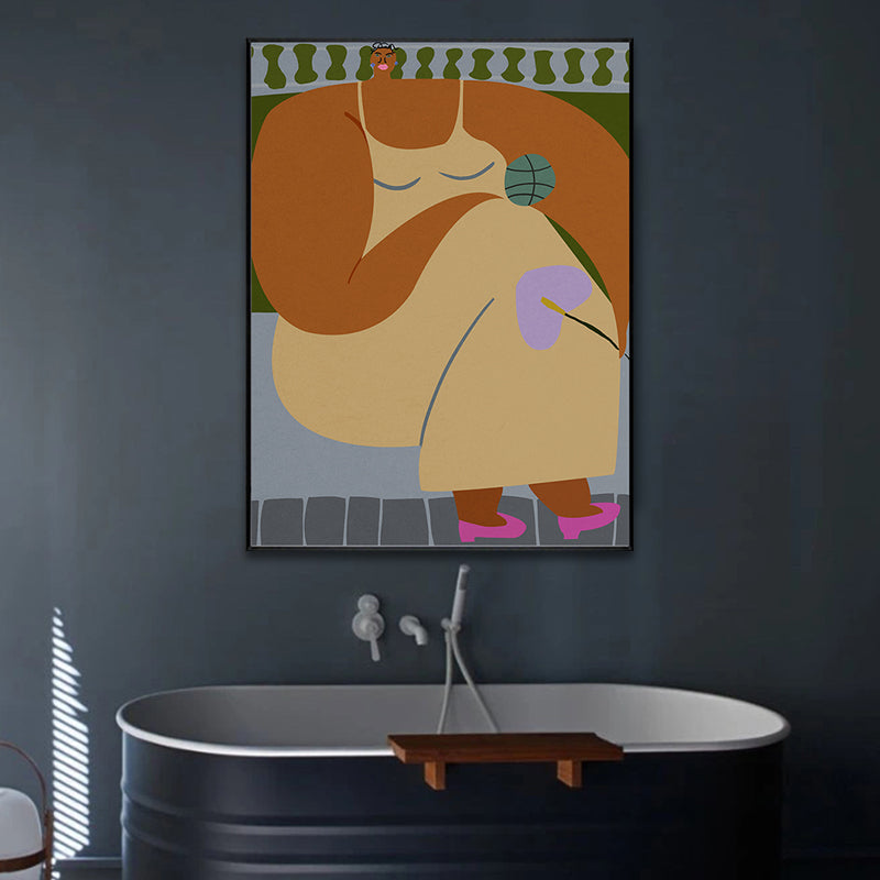 Modern Figure Drawing Wall Art Canvas Textured Soft Color Wall Decor for Living Room Clearhalo 'Arts' 'Canvas Art' 1948270