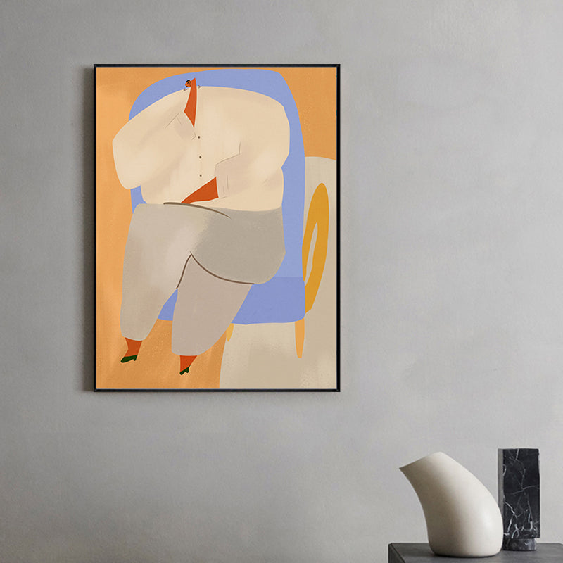 Modern Figure Drawing Wall Art Canvas Textured Soft Color Wall Decor for Living Room Clearhalo 'Arts' 'Canvas Art' 1948282